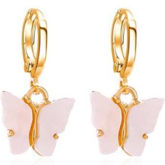 Pink Butterfly Earrings - Picture 2 of 5